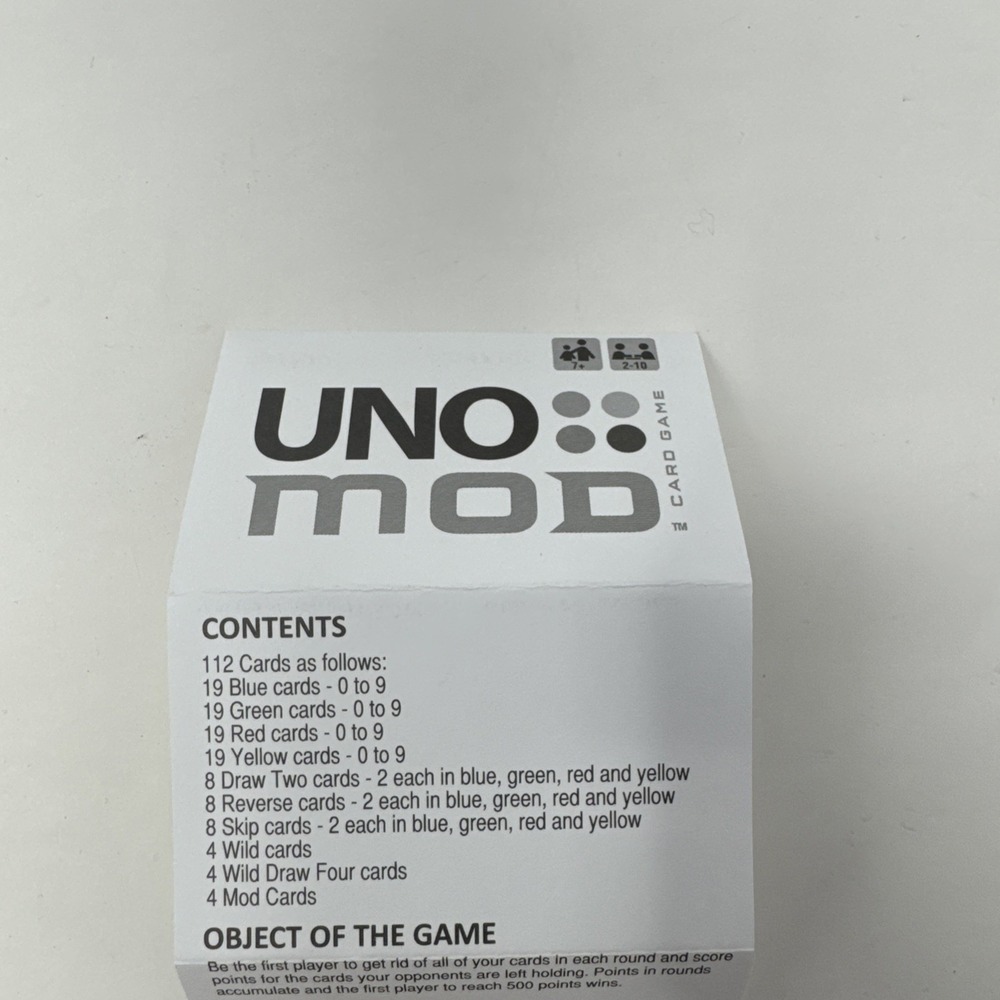 UNO‎ Mod Red Case Card Game with Plastic Slide Case Mattel 2009 W/Instructions - Picture 4 of 4